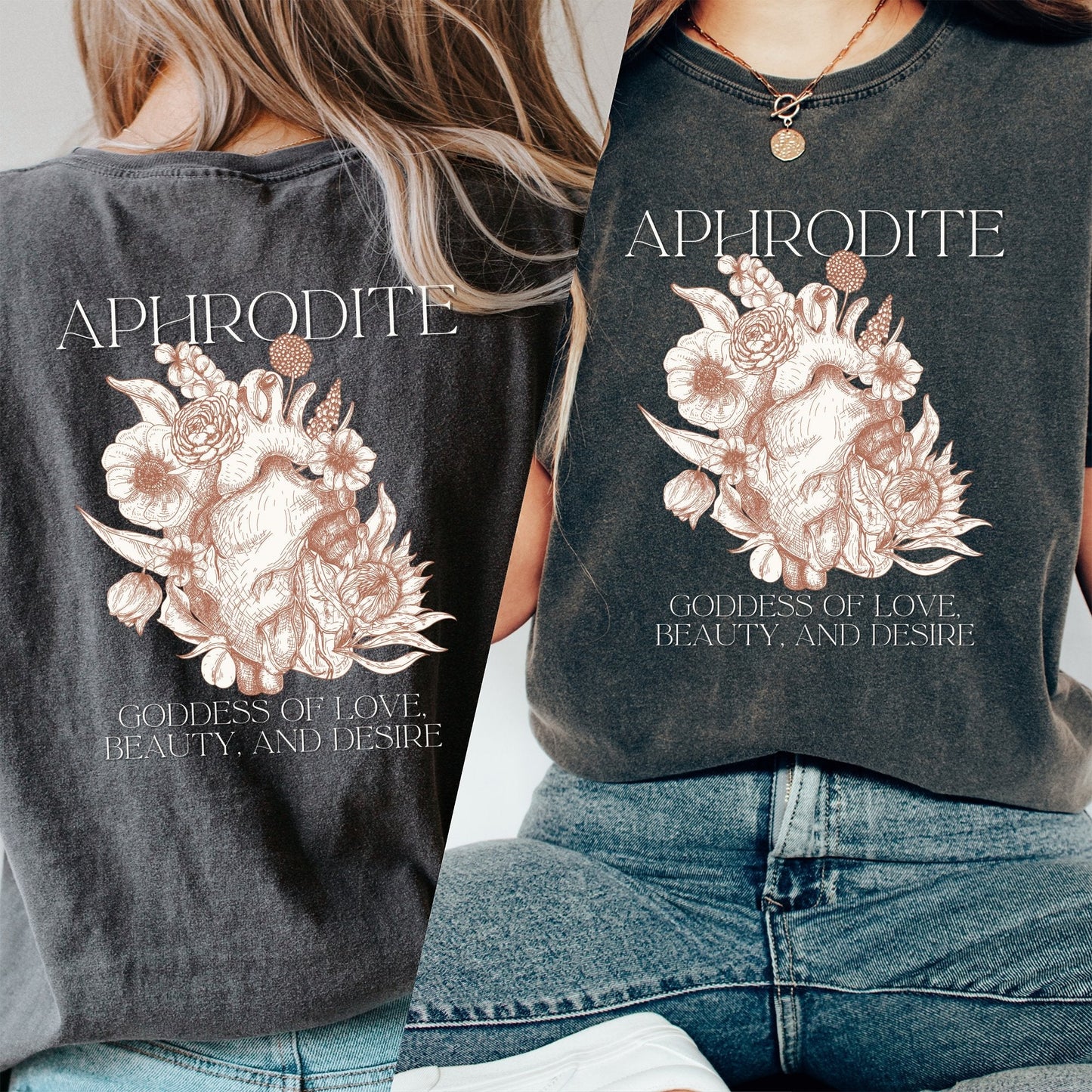 Aphrodite Goddess of love T-Shirt, Ladies Unisex Crewneck Shirt, Greek Goddess Shirt, Cute Tshirt, Gift, Funny T-shirt - AFADesignsCo