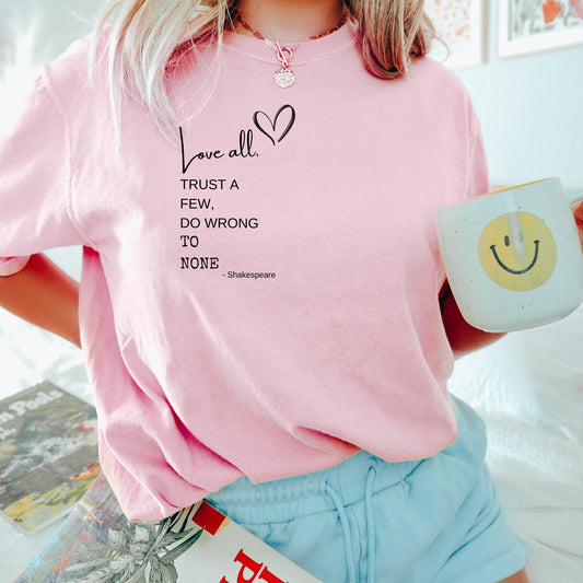 Love All Trust A Few, Cute Vintage Tee Shirt, Animal Lover Shirt, Graphic Tshirt, Unisex T-Shirt Gift for Her Tee Shirt Gift for Her - AFADesignsCo