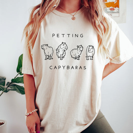 Petting Capybaras Poet Shirt, Poetry Hoodie, Writer Shirt, Writer Hoodie, Creative T-Shirt Writer Gift - AFADesignsCo