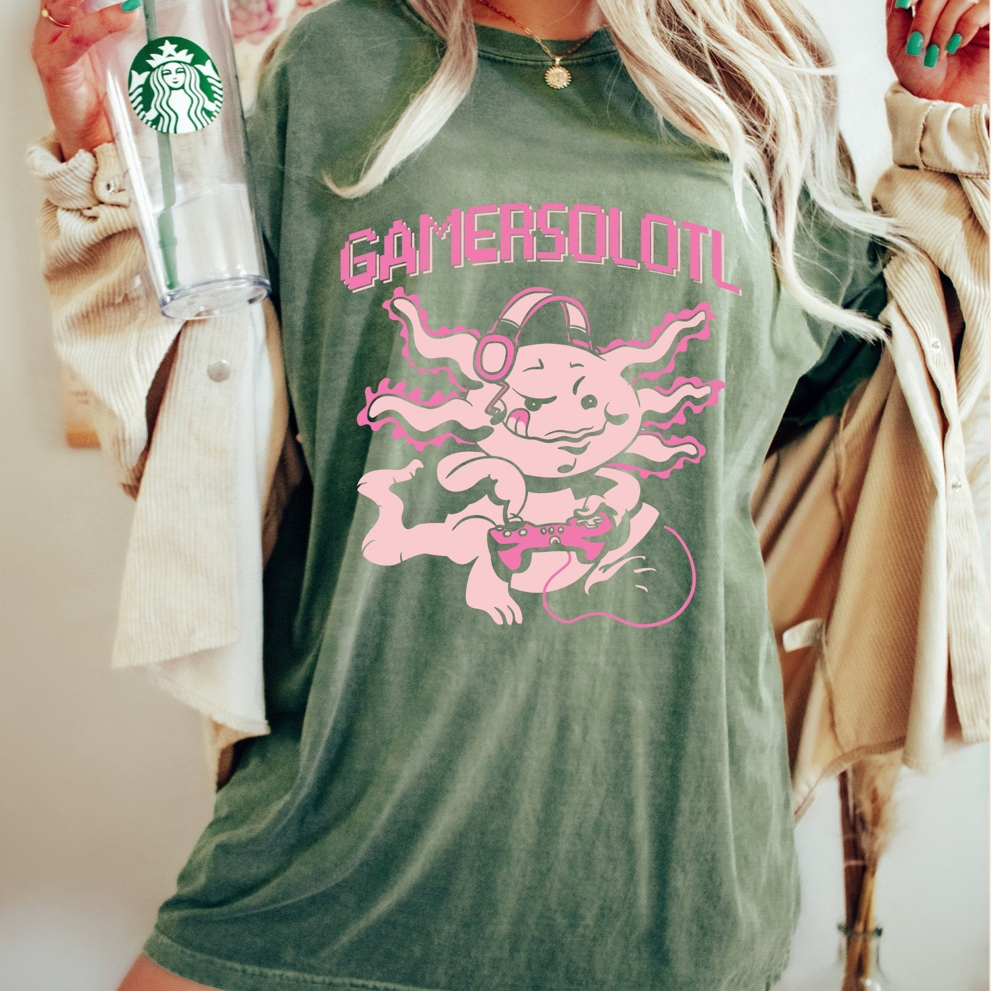 Gamersolotl T-Shirt, Video Game Tshirt, Funny Gaming Shirt, Gifts for Him, Gifts for Boys, Video Game Shirts - AFADesignsCo