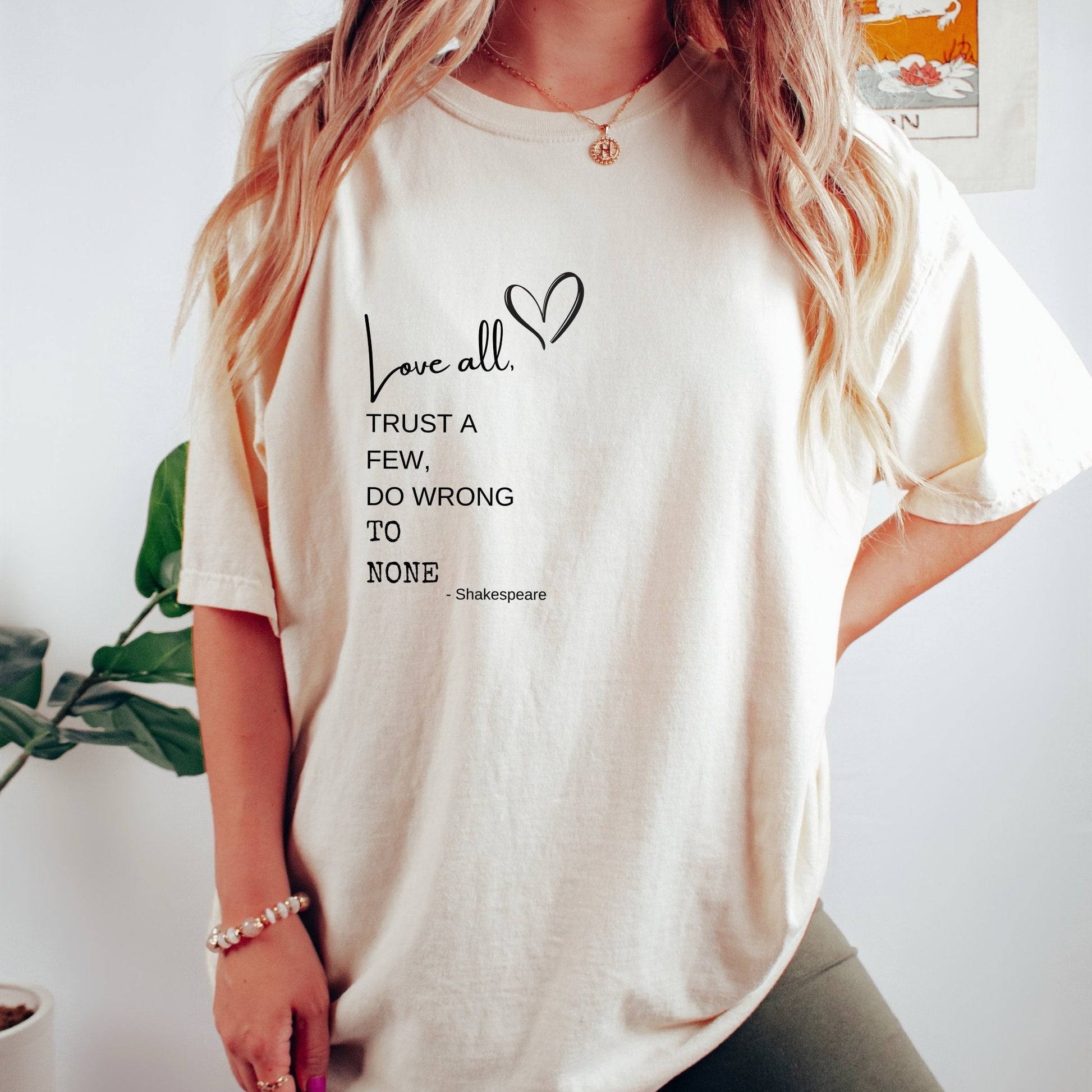Love All Trust A Few, Cute Vintage Tee Shirt, Animal Lover Shirt, Graphic Tshirt, Unisex T-Shirt Gift for Her Tee Shirt Gift for Her - AFADesignsCo