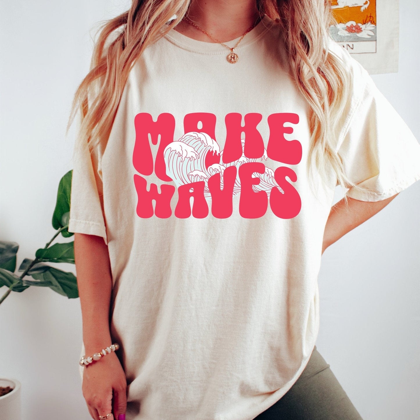 Make Waves T-Shirt, Beach, Ocean, Summer T-Shirt, Vacation Tee, Yoga Shirt, Unisex Fit, XS S M L XL 2XL 3XL 4XL 5XL 6XL 7X - AFADesignsCo