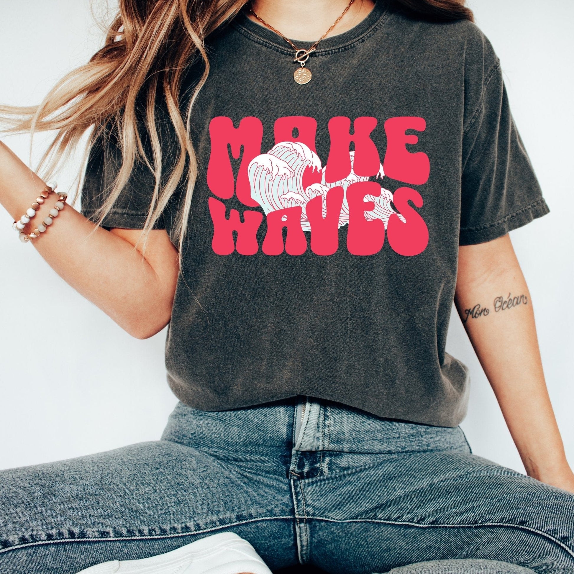 Make Waves T-Shirt, Beach, Ocean, Summer T-Shirt, Vacation Tee, Yoga Shirt, Unisex Fit, XS S M L XL 2XL 3XL 4XL 5XL 6XL 7X - AFADesignsCo