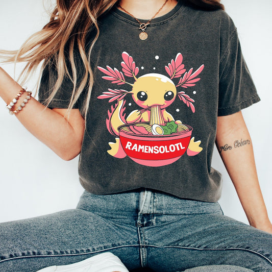 Ramensolotl T-Shirt, Ramen and Sloth, Food and Animals, Ramen Shirt, Sloth Shirt, Ramensolotl, Funny T-shirt - AFADesignsCo