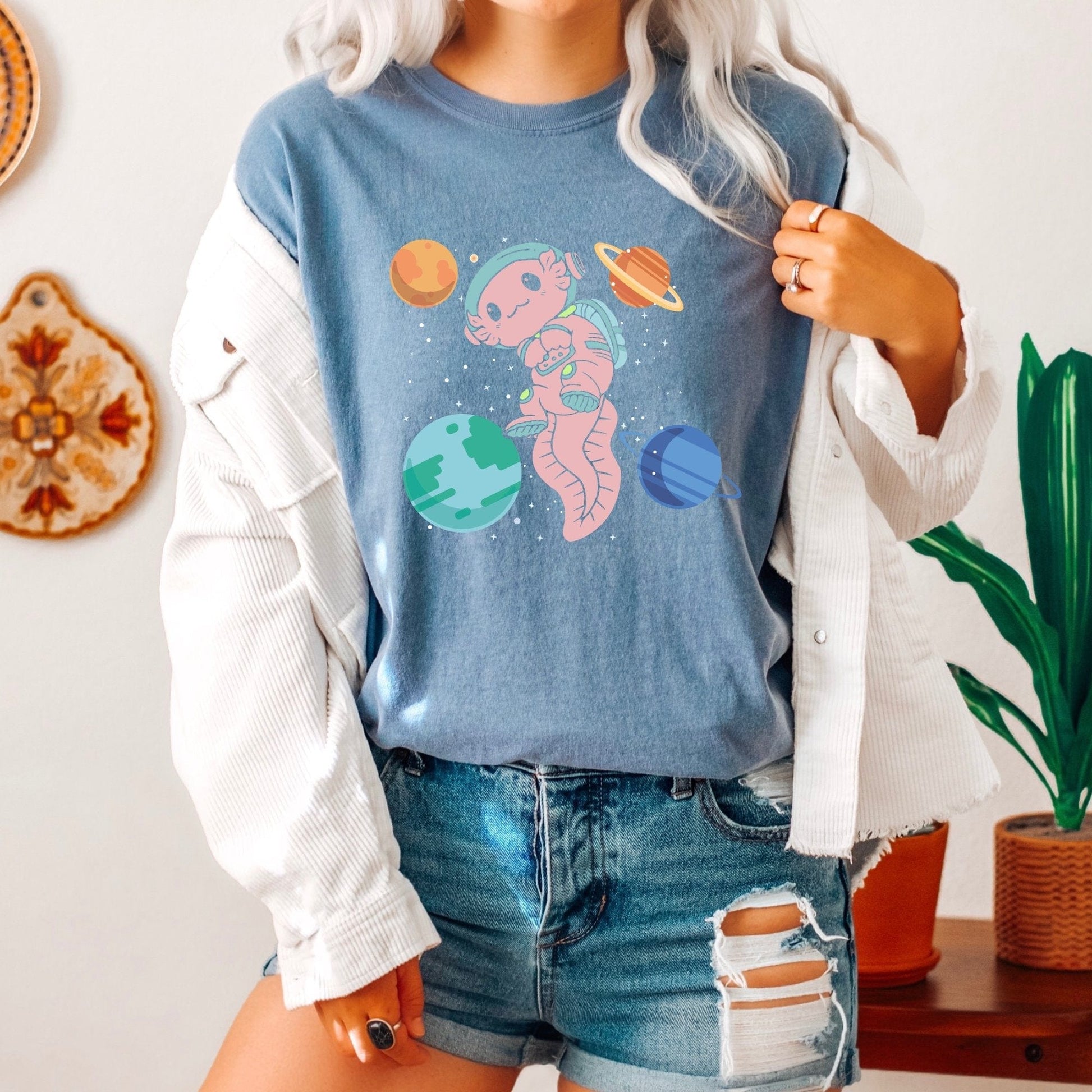 Space Axolotl T-Shirt Axolotl Gifts Axolotl Shirts Axolotl T-Shirt Funny Axolotl Gifts Axolotl Lover Gift Axolotls Shirts - AFADesignsCo